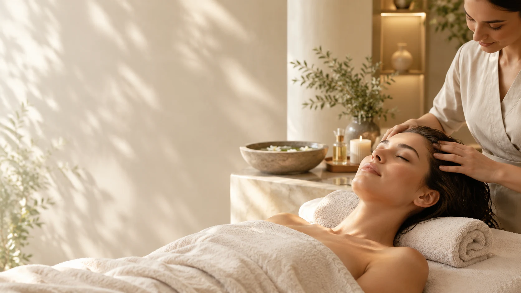 Ambiance de soin Head Spa dans l’univers Maison Alvéra