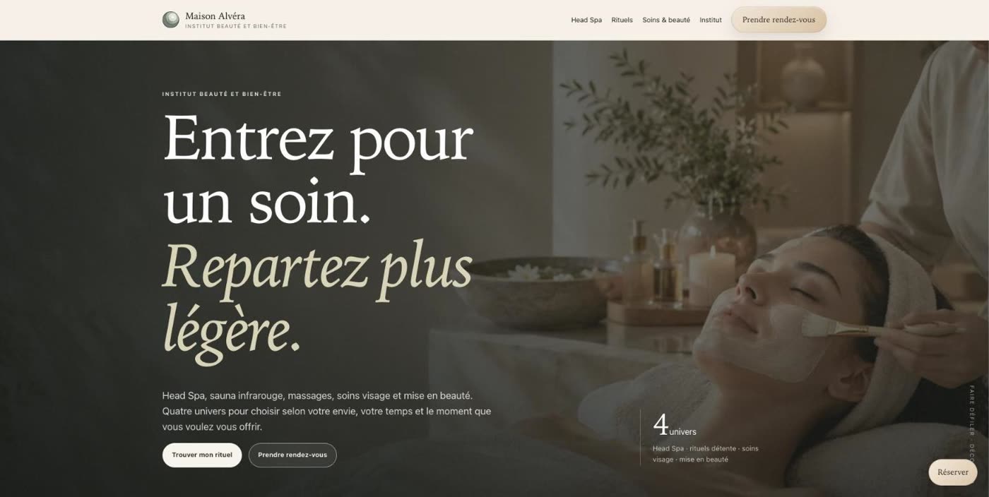 Page d’accueil du démonstrateur Maison Alvéra